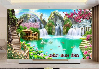Tranh phong cảnh - gạch 3d sơn thủy hữu tĩnh
