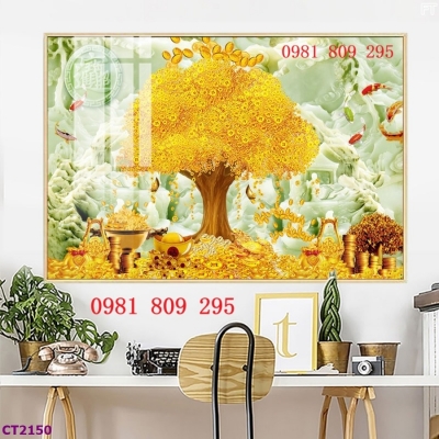 Tranh gạch cây kim tiền đẹp Hp8383