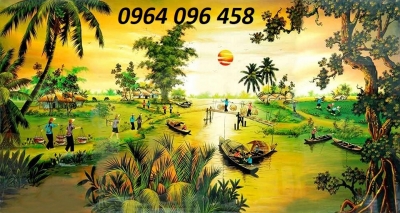 Gạch tranh 3d phong cảnh đồng quê - 4334X