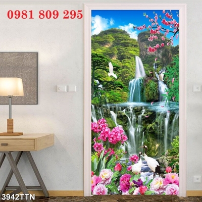 Tranh phong cảnh 3d khổ dọc gạch tranh