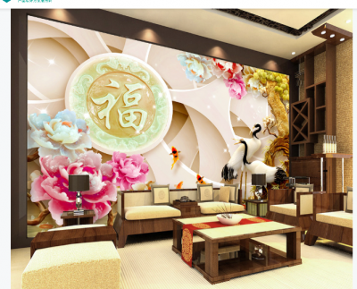 Tranh gạch 3D tùng hạc ốp tường