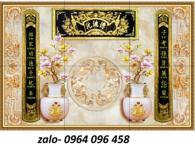 Tranh gạch 3d ốp tường phòng thờ - SXMN7