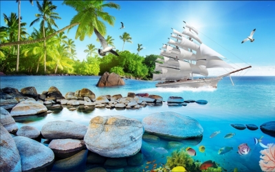 Tranh 3d phong thủy - tranh gạch 3d phong thủy - XCV66