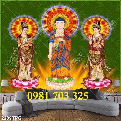 Tranh Phật ốp phòng thờ, gạch tranh 3D