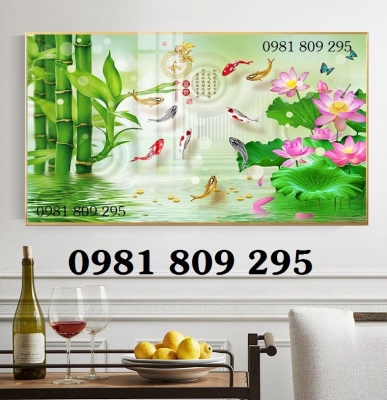 Tranh  gạch men hoa sen