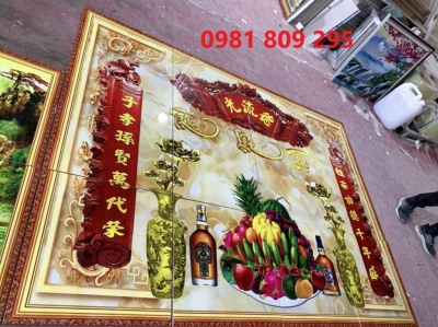 Tranh gạch ban thờ gia tiên  HA4646