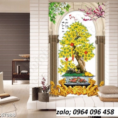 tranh gạch cây mai 3d - FVC32