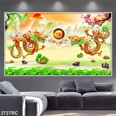 Gạch tranh- Tranh phong thuỷ Rồng