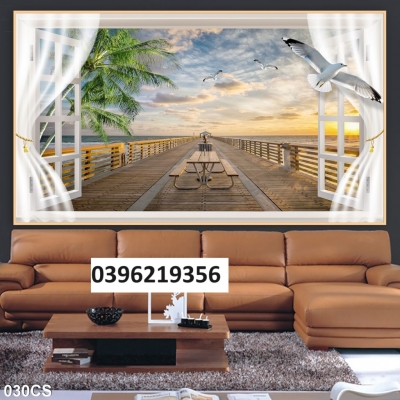 Tranh gạch cửa sổ mớ trang trí