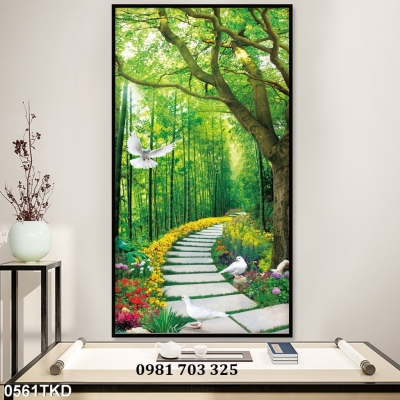 Gạch tranh khổ đứng 3D đẹp