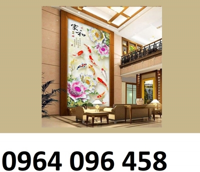 Tranh gạch 3d cửu ngư quần hội - VMNN74
