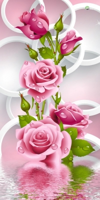 Tranh ốp tường gạch men hoa hồng nghệ thuật