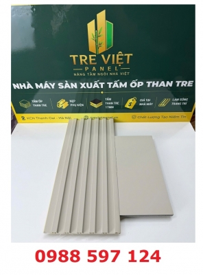 Ốp tường tấm ốp than tre kèm lam sóng