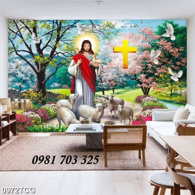 gạch 3D công giáo- tranh gạch men ốp tường