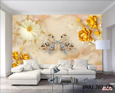 Tranh gạch 3D phòng khách