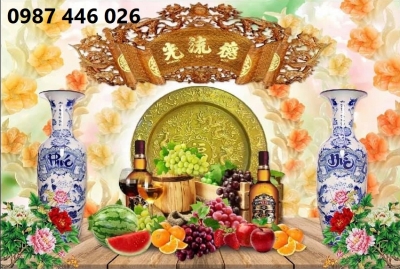 Tranh gạch men ban thờ, gạch ốp tường phòng thờ HP8332