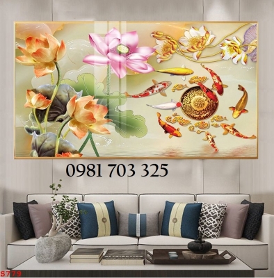 Gạch tranh 3D đẹp cá chép