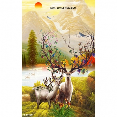 Tranh gạch 3d phong cảnh ốp tường khổ đứng - XC642