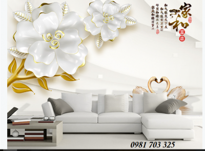 Tranh gạch 3D ốp tường trang trí phòng khách