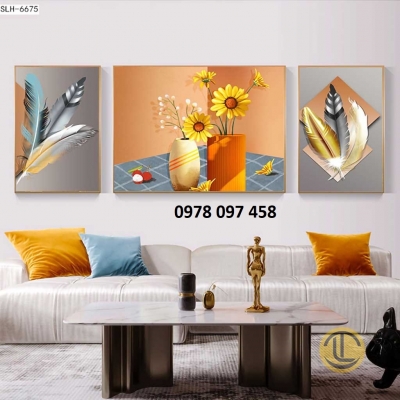 Tranh gạch men họa tiết hoa 3D