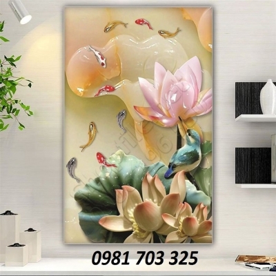 Gạch tranh khổ đứng 3D trang trí
