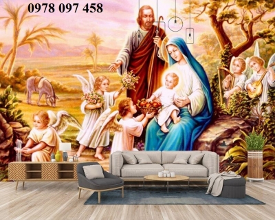 Tranh gia đình Thánh Gia- tranh gạch ốp tường