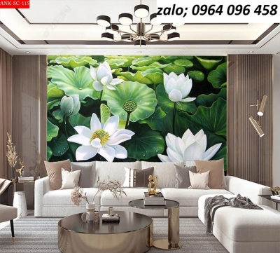 Tranh gạch ốp tường 3d hoa sen - 7999N
