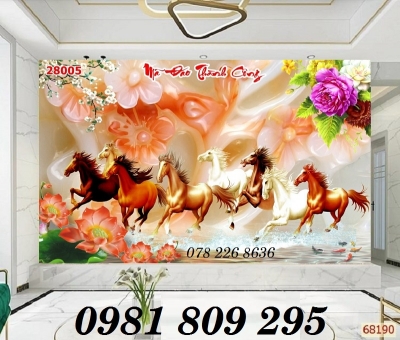 Mẫu tranh gạch 3d bát mã - tranh phòng khách