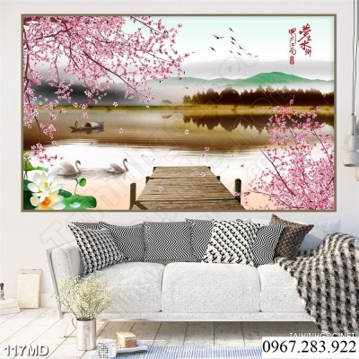 Gạch trang trí hoa đào