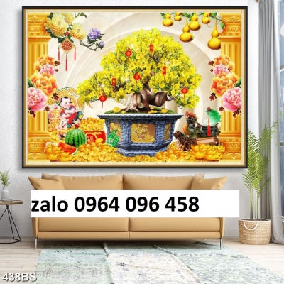 Tranh 3d hoa mai - gạch tranh 3d hoa mai - VBN890