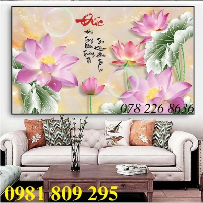 Gạch tranh 3d , gạch trang trí hoa sen