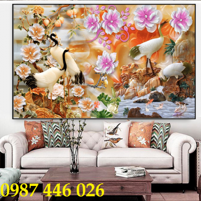 Tranh gạch men chim hạc HP8162