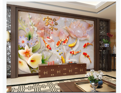 Gạch tranh 3D- tranh cá chép