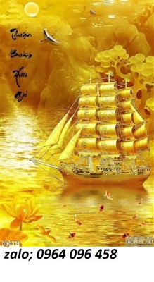 Gạch tranh 3d phong thủy thuyền buồm - DCM1999
