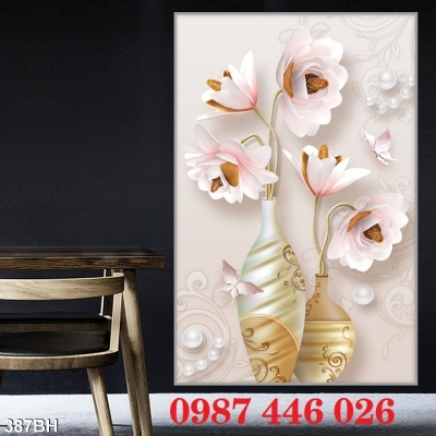 Tranh gạch men bình hoa HP97373