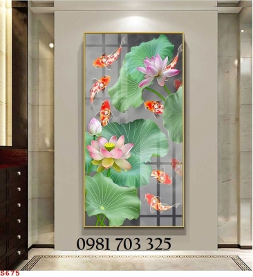 Tranh cá chép, tranh gạch ốp tường