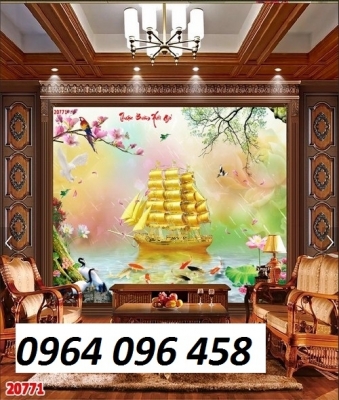 Tranh huyền buồm 3d - tranh gạch 3d thuyền buồm - 986CA