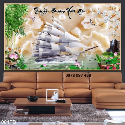 Tranh thuận buồm xuôi gió - gạch ốp tường