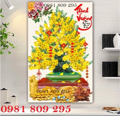 Gạch tranh mai vàng 3d GFG67