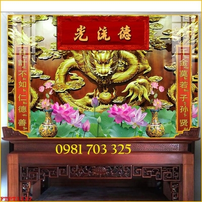 Gạch tranh đẹp 3D trang trí phòng thờ