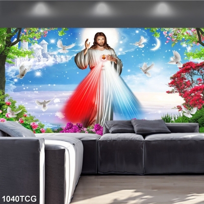 Tranh Công Giáo- Tranh Chúa Jesu ốp tường 3d