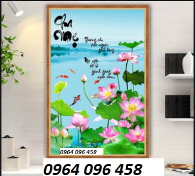 Tranh gạch 3d ốp tường hoa sen - 899CNB