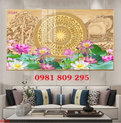 Gạch tranh 3d , tranh 3d hoa sen , tranh gạch HN999