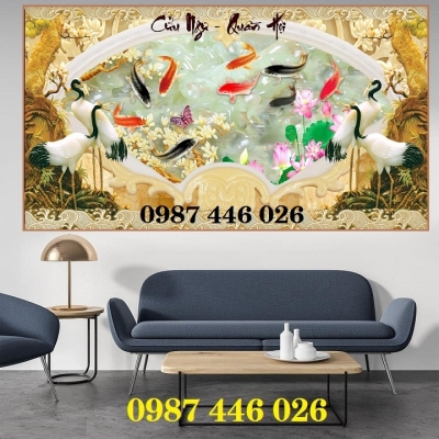 Tranh gạch men chim hạc, tranh tường HP08822