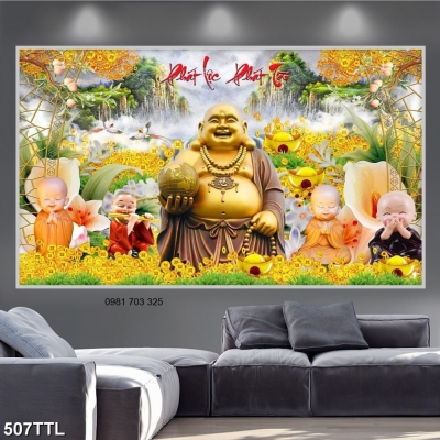 Gạch tranh 3D- tranh phật di lặc