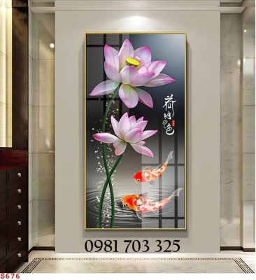 Tranh cá chép 3D, tranh gạch men phong thủy