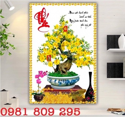 Tranh hoa mai , gạch tranh 3d hoa mai