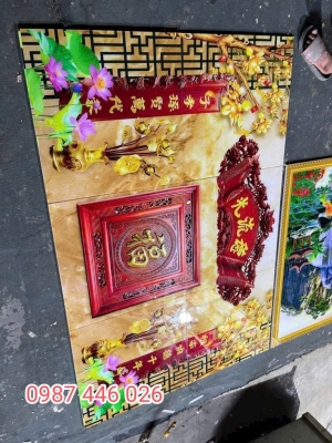 Tranh ban thờ, gạch tranh ốp tường phòng thờ