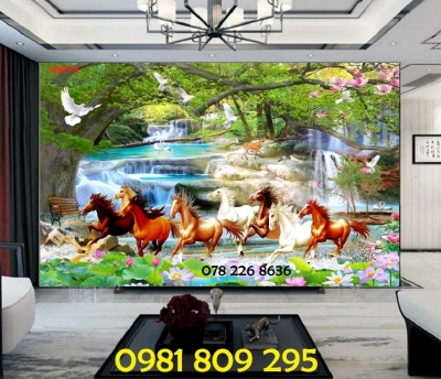 tranh 3d mã đáo thành công - gạch tranh 3d ngựa