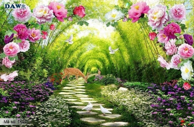 Tranh gạch 3d rừng tre trúc - VB55